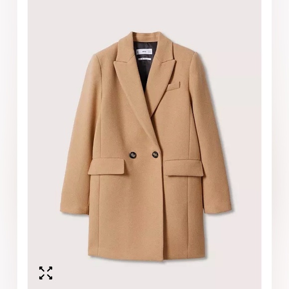 MANGO Lapel Wool Coat - Picture 2 of 5